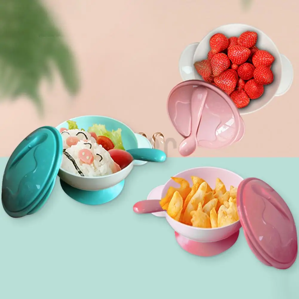 

Kids Bowl 1 Set Convenient Safe Lightweight Suction Cup Kid Dinner Bowl Household Supply