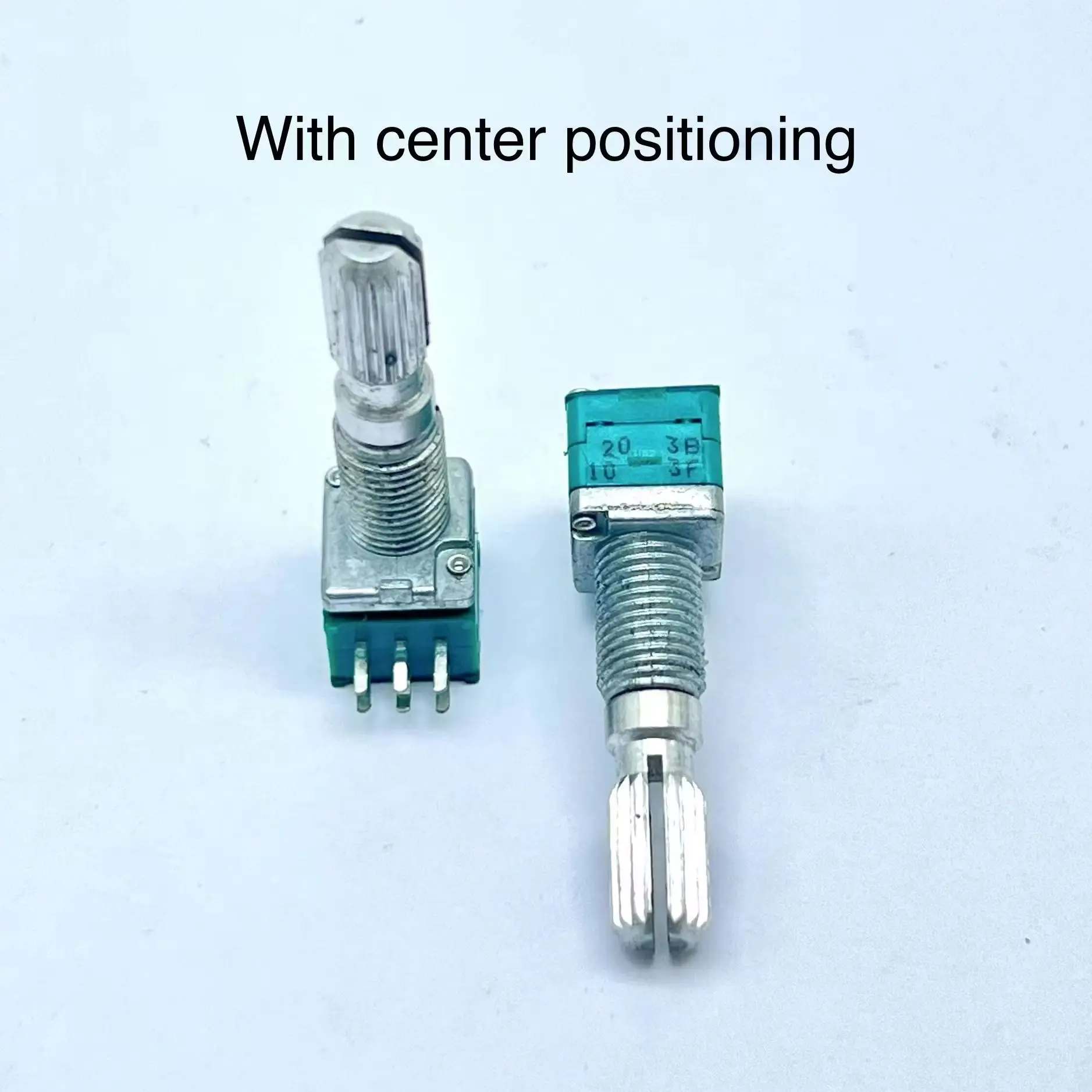 RK097 type precision double potentiometer 6-pin resistance B20K axis length 25MM with center positioning