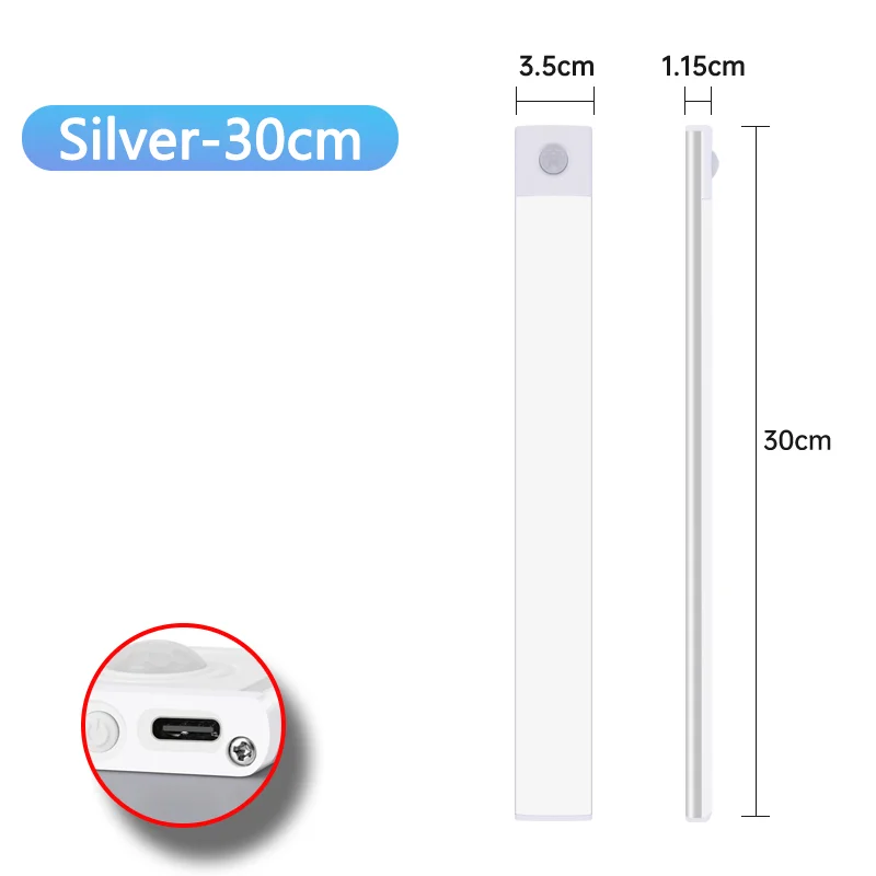 Bewegingssensor Nachtlampje USB Oplaadbare Draadloze Lamp Onder Kast Led Verlichting voor Keukenkast Slaapkamer Garderobe Verlichting