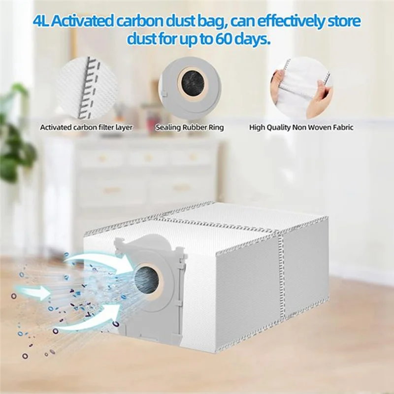 ABRG-50PCS For Ecovacs Deebot T50 Max/T50 Omni/T50 Pro Omni/T50 Max Pro Omni Vacuum Attachment Main Side Brush Filter Mop Dust B