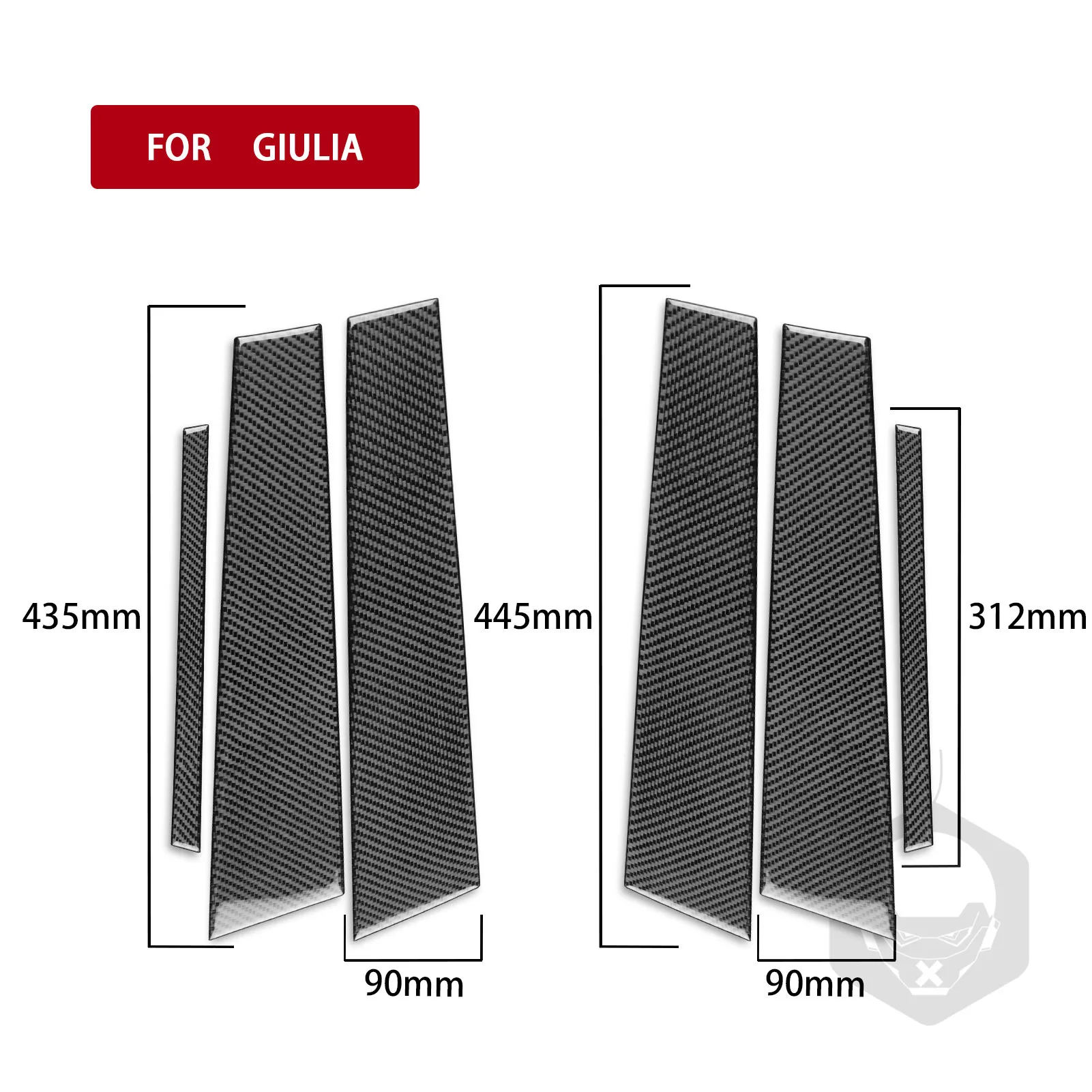 Carbon Fiber B-pillar Door Post Panel Car Accessories Interior Cover Trim Sticker Modification For Alfa Romeo Giulia 2017—2021