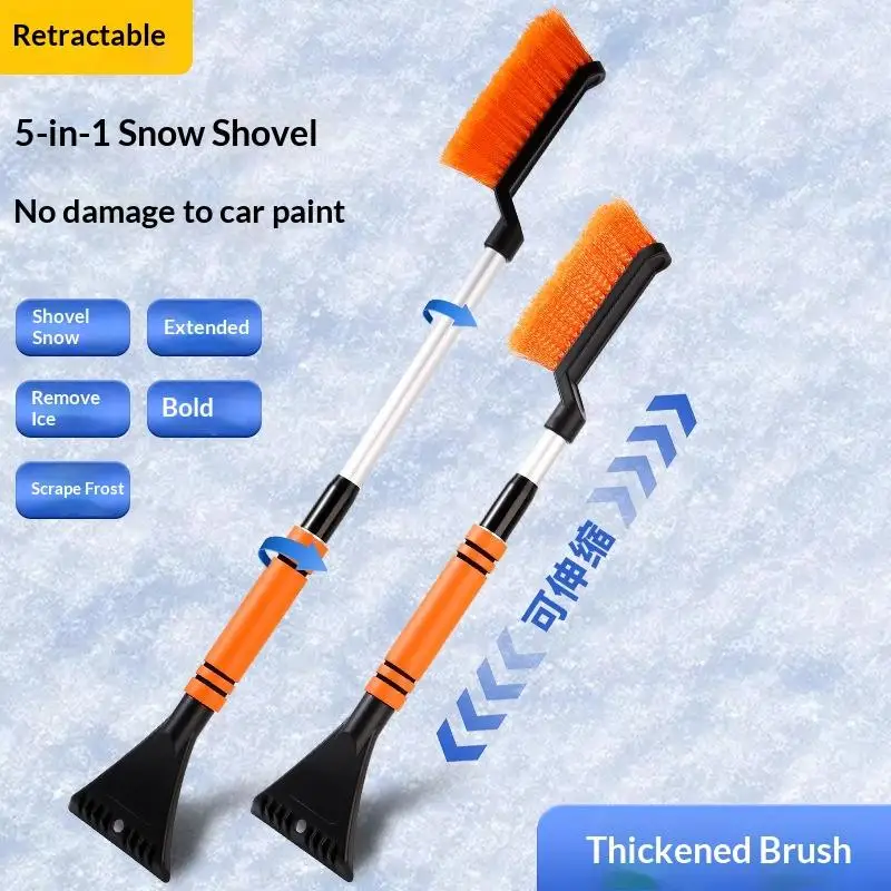 2 in 1 Lightweight Car Snow Brush Ice Scraper Easy to Carry Winter Windshield Frost Remover for Car SUV Travel Use