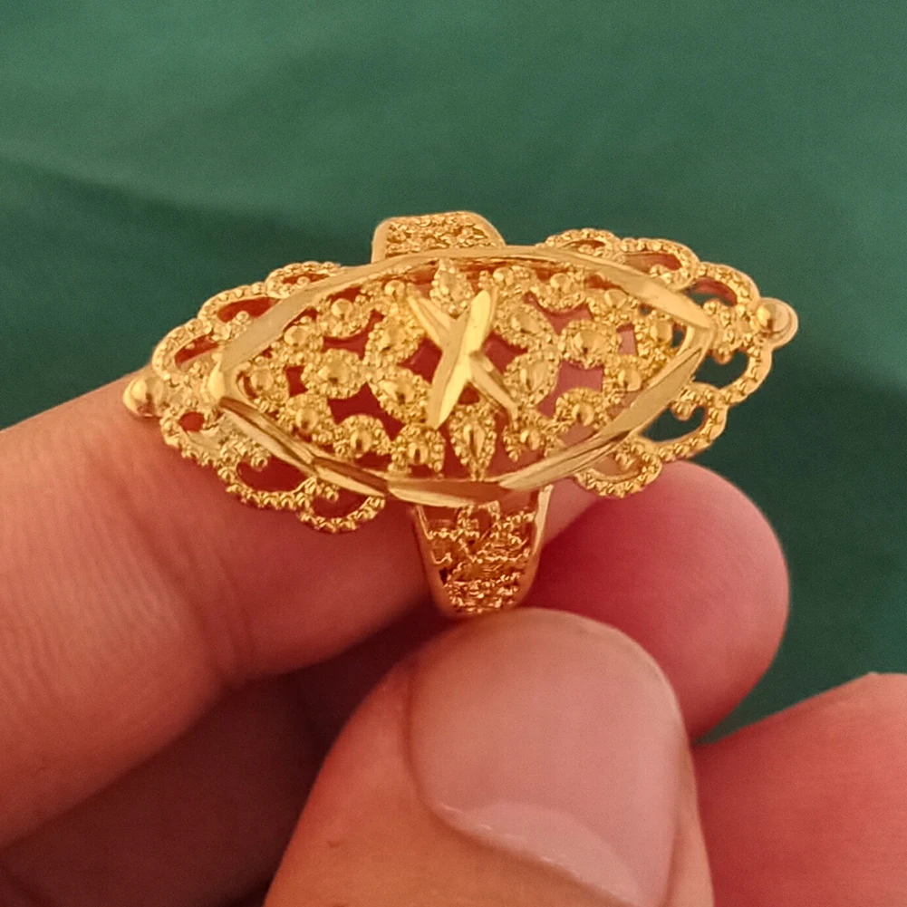 

﻿ Copper gold-Plated ring Middle East Dubai Fashion Jewelry For Summer Women Rings Party Gift
