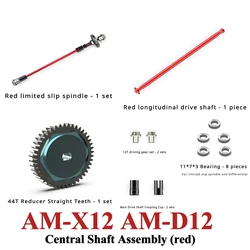 AM-X12 AM-D12 Zespół centralnego wału części zamienne do samochodów RC (czerwony) ogólnego przeznaczenia