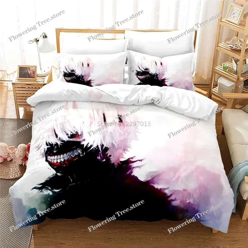 Home Textile Tokyo Ghoul Anime Manga Goth Bedding Set Printed Duvet Cover Set Pillowcase Twin Full Queen King Bedclothes029
