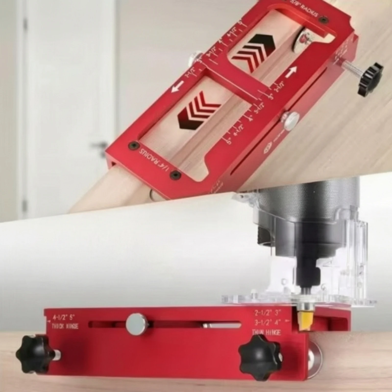 Door Hinge Mortising Jig Long-Lasting Door Hinge Installation Jig with Drill Bit Set Woodworking Tool Easy to Use Bend-Resistant