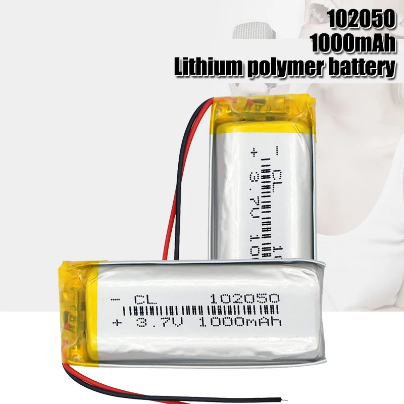 3.7v polymer lithium rechargeable battery 102050 1000mah Li-Po for small steel gun Bluetooth speaker charging core