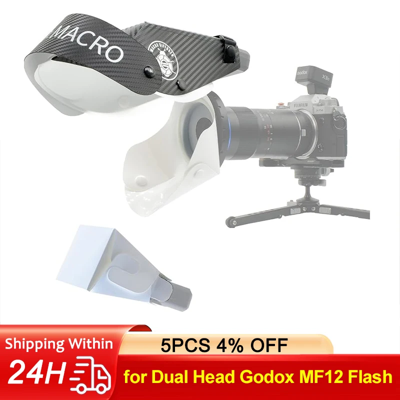 Guage MF12 Macro Flash Diffuser-compatible with Dual Head Godox MF12 Flash/Wide-angle Macro Lens for Insects/Flowers Photography