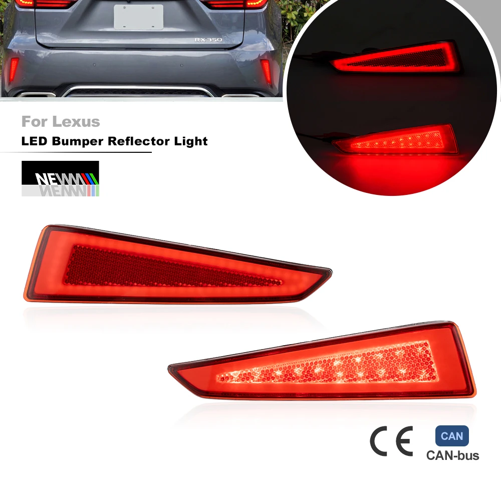 For Lexus 2016-2022 RX350 RX350L RX350 F-Sport RX450h RX450h F-Sport RX450L Led Bumper Reflector Lights Tail Brake Stop Lamp