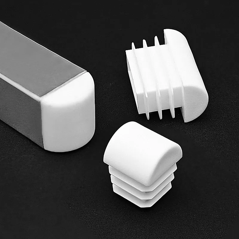 Square Tube Half round End Caps 16-60mm PP Plastic Oblong Pipe Plugs Arc Cover Decorative Protection Caps for Furniture DIY