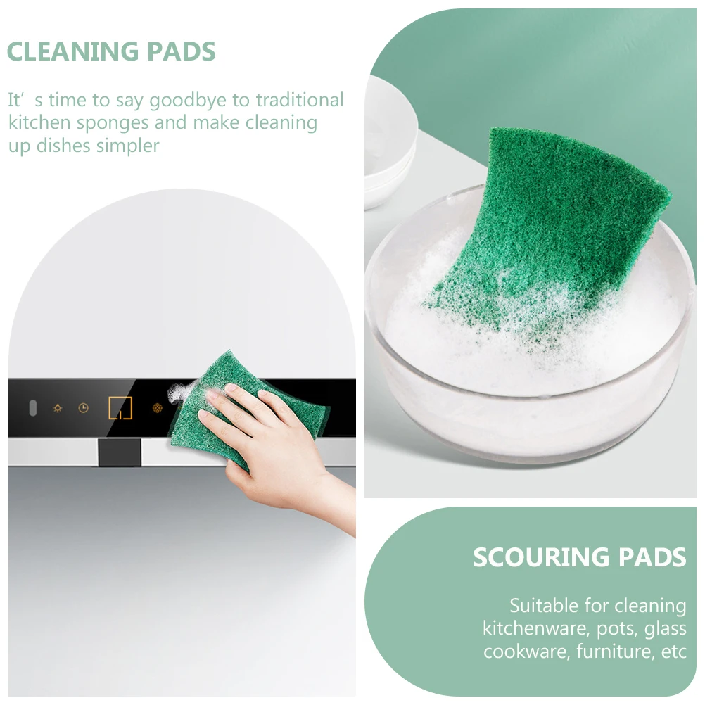 

6pcs Cleaning Pad Scouring Scrubber Household Corundum Multipurpose Kitchen Sponge Non Slip Durable Washcloth