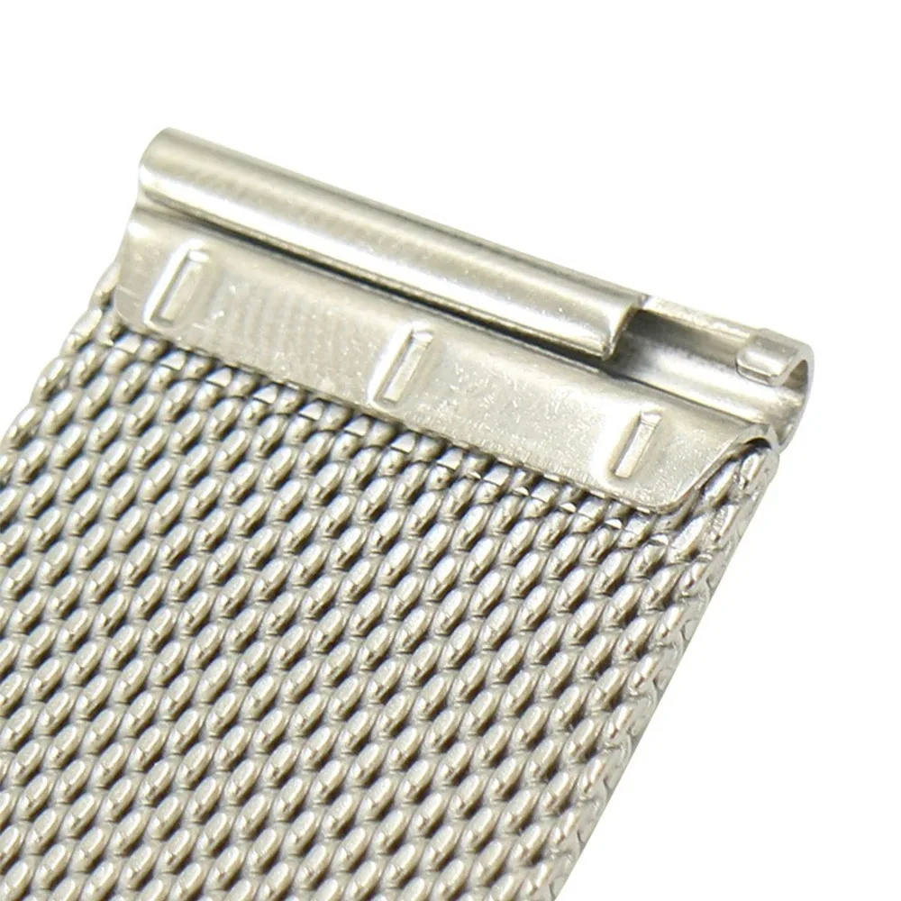 16mm 18mm 20mm 22mm Quick Release Stainless Steel Mesh Milanese Strap Watchbands Double Press Butterfly Clasp Accessories