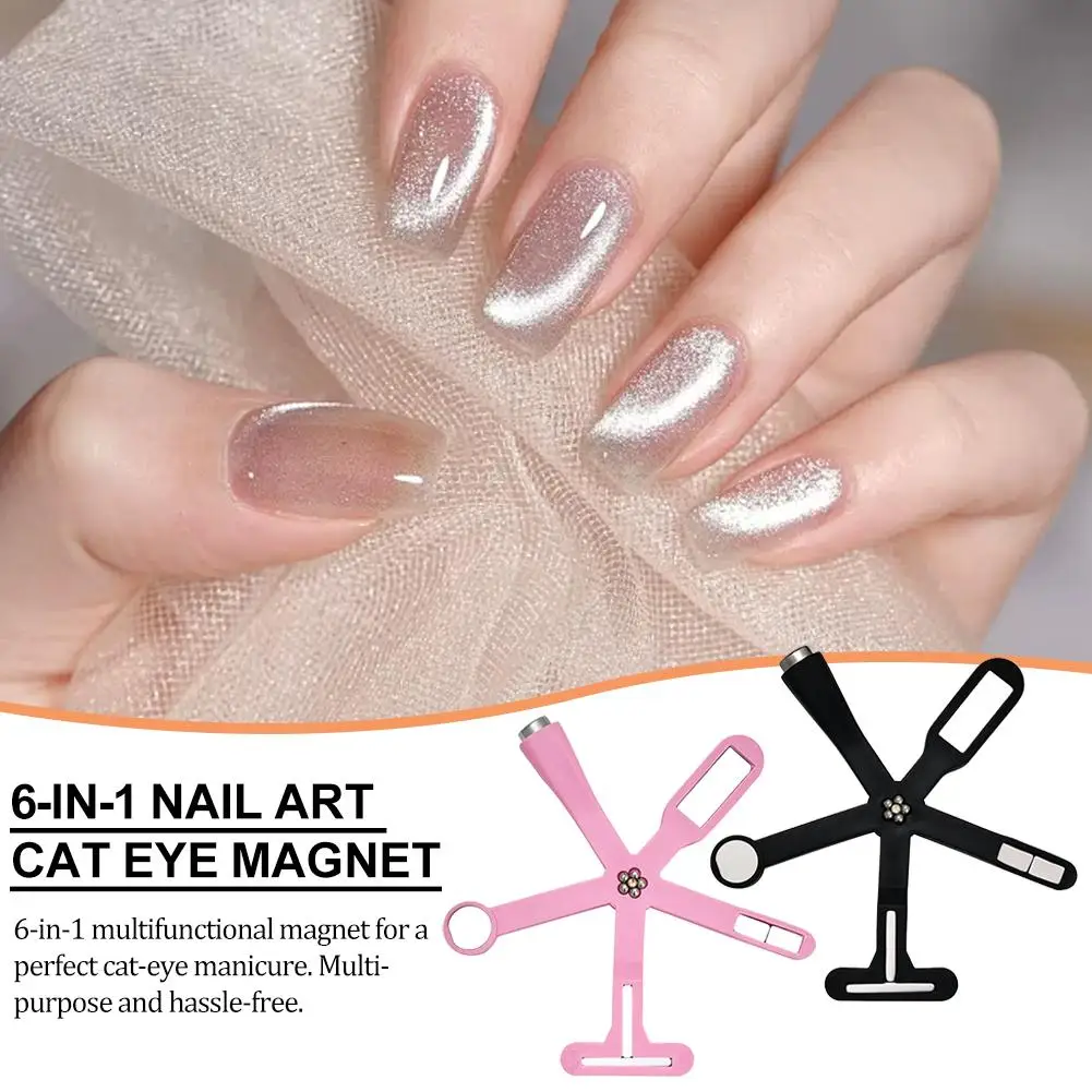 

6-in-1 Nail Art Cat Eye Magnet Stick for Cat Eye Gel Polish Nail Magnet Tool Magnet Pen Nail Art Design Glitter Effect Manicure