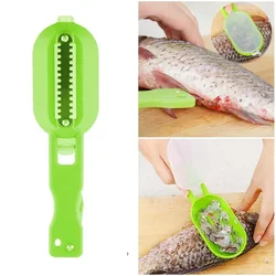 2 In 1 Fish Skin Brush Plastic Fishing Scale Brush Built-in Fish Cutter Scraping Fast Remove Fish Knife Cleaning Scaler kitchen