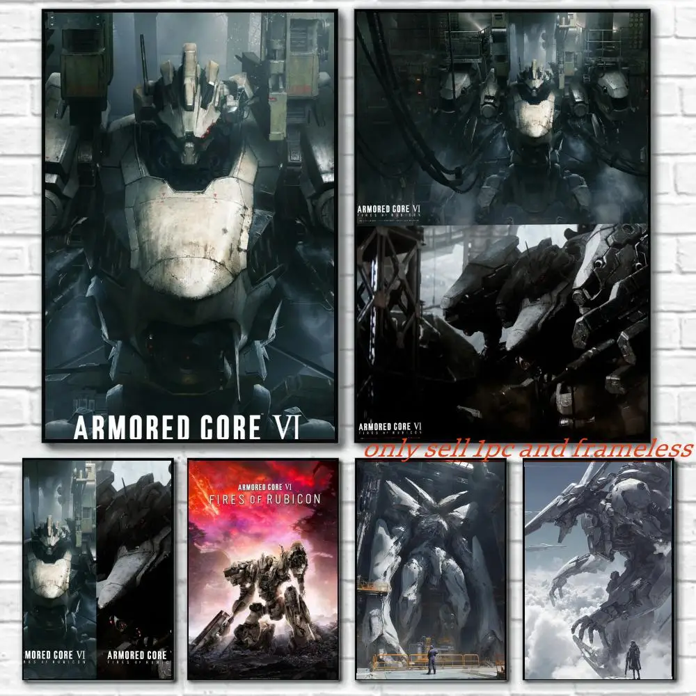 A-Armored Core VI Fires of Rubicon Game Poster Premium PP Wall Decal - Peel & Stick, HD Print, Waterproof Home Decor