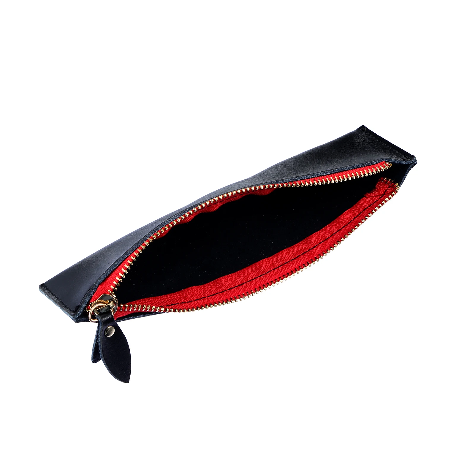 

1 pc Pen Bag Cowhide Pencil Case Zipper Storage Pouch For School Office Stationery Organizer Retro Vintage Style Box