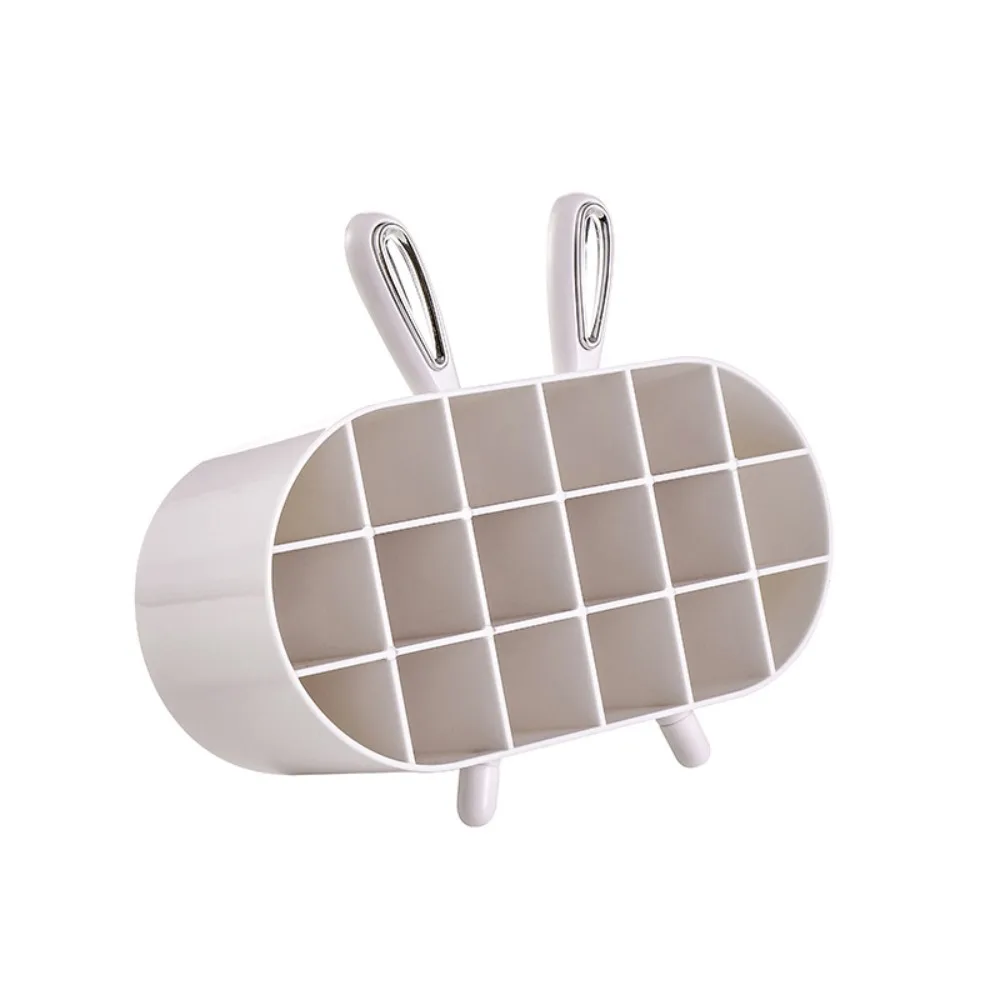 14 Grids Lipstick Storage Box Cute Bunny Ears Makeup Brush Holder Large Capacity Lipstick Display Lip Glaze Storage Case