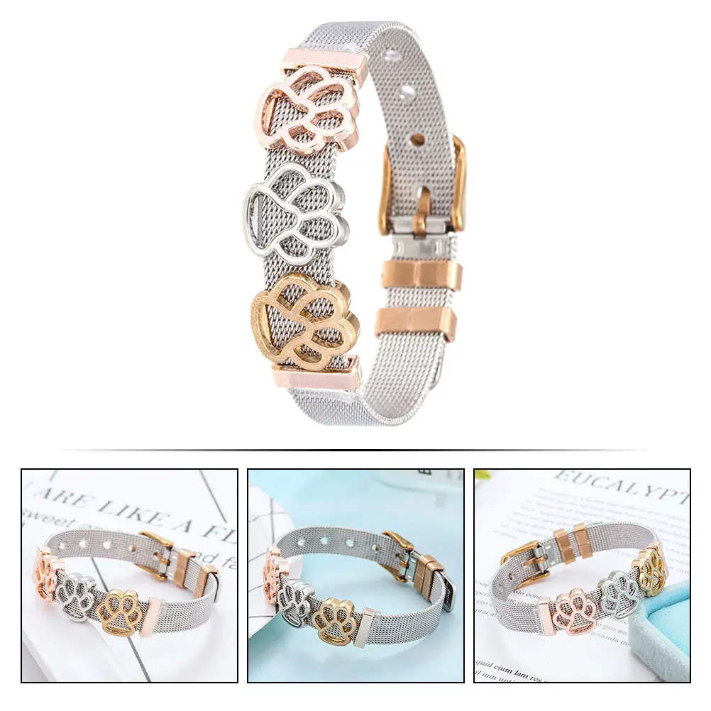 

1pc Footprint Hand Chain Stainless Steel Bracelet Decorative Wrist Jewelry Creative Lady Gift Chain Fashion Ornament