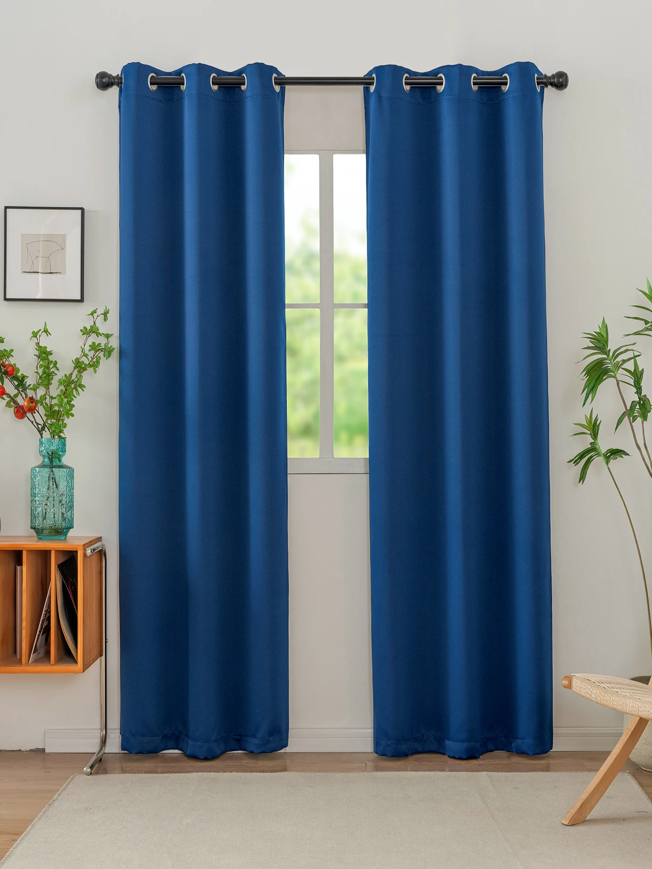 1pcs Minimalist style solid color insulation and sunscreen curtains suitable for bedrooms, living rooms, balconies