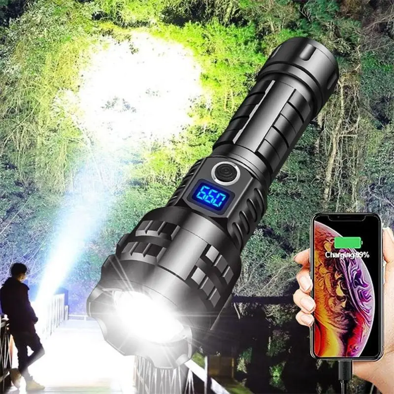 

Super Long Range Tactical Torch High Power Led Flashlight Usb Rechargeable Strong Light Lamp Outdoor Portable Lantern Waterproof