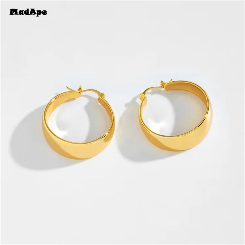 Silver Color Circle Arc Earrings Trendy Retro Simple Hot Sexy Exquisite Hoop Earring Couple Jewelry Gift