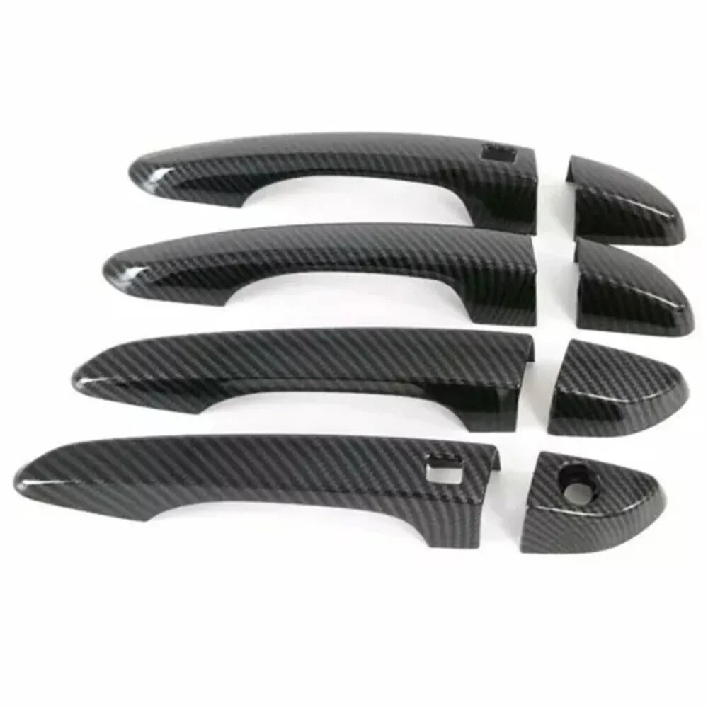 For Hyundai Tucson 2015 2016 2017 2018 2019 2020 Car Carbon Fiber Style Exterior Door Handle Moulding Cover Trim Decor ABS Auto