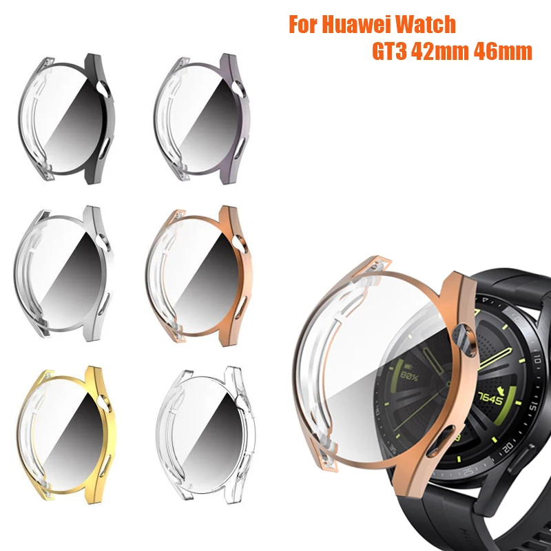 Coloful TPU Electroplated Case Cover Protective For Huawei Watch GT3 GT 3 46mm 42mm Full Protection Bumper Protector