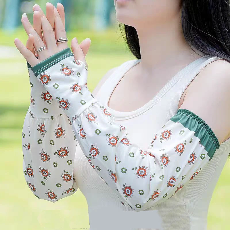 

Women Girls Summer Ice Silk Sunscreen Sleeves Sun Protection Arm Covers Outdoor Cycling Driving Cool Anti-UV Arm Sleeves