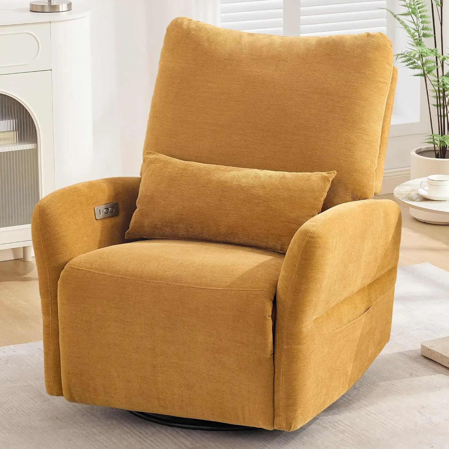 Electric Swivel Rocker Recliner with USB & Type-C Ports, 23