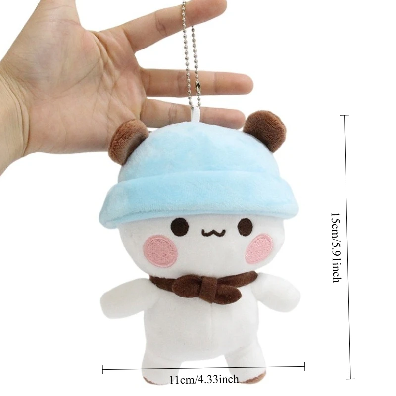 Yier الباندا الدب أفخم سلاسل المفاتيح لطيف Bubu Dudu لعبة جميلة الكرتون محشوة دمية لينة Plushies قلادة لحقيبة الديكور الهدايا