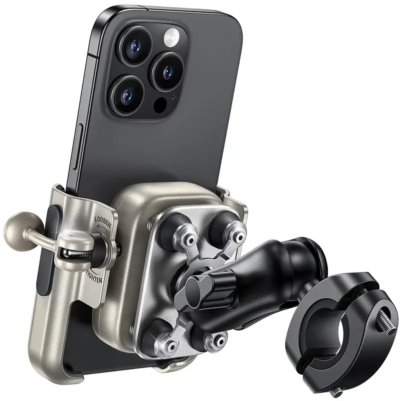 2026 Hot Sale Lamicall BCSP02 Full Metal Motorcycle Phone Mount Vibration Damper 720 Degree Rotation Anti-shake Phone Holder