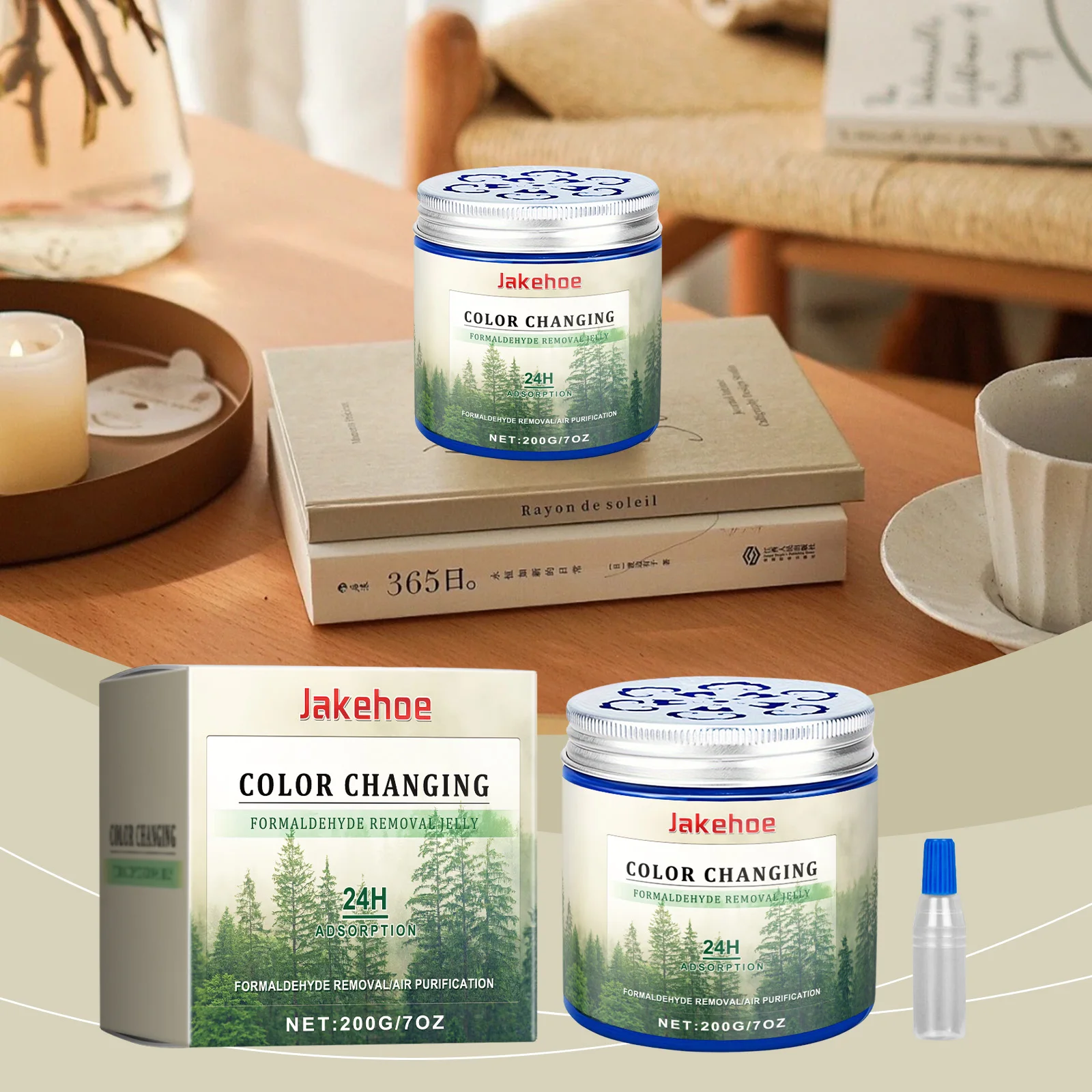 Color Changing Formaldehyde Removal Jelly Air Purification Gel Odor Eliminator for New House Office Indoor
