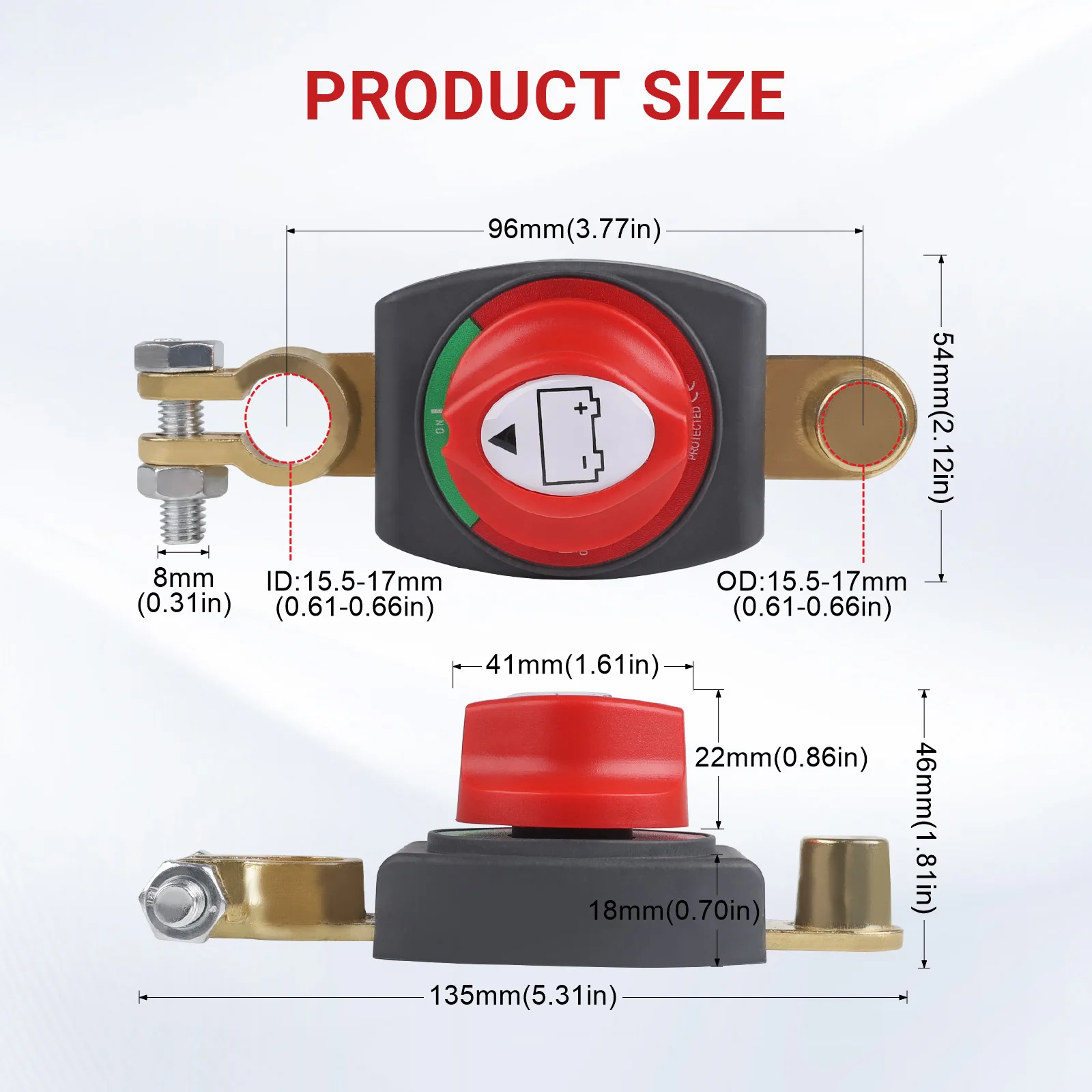 New 12-48V Battery Disconnect Switch Waterproof Heavy-Duty Marine For Car/Rv/Boat On/Off 275A Top Post Battery Disconnect Switch