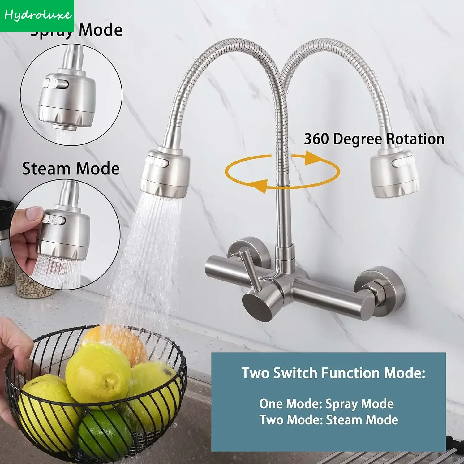 

Kitchen Faucet Mixers Wall Mounted Single Handle Mixer Tap Sink Faucet Rotation Hot Cold Water Mixer Mop Pool Tap Basin Faucet