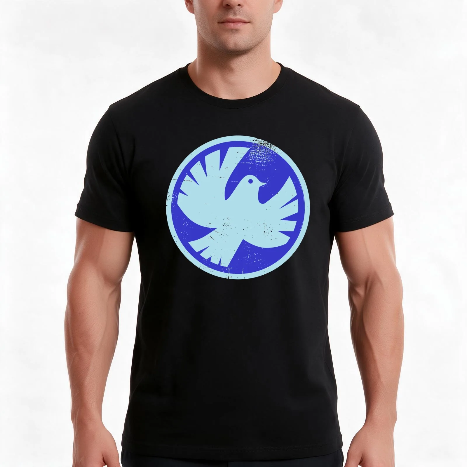 Dove of peace T-Shirt, Summer Casual Cotton Tee, Oversized Streetwear Tops, Vintage Graphic Print, Loose Fit Short Sleeve