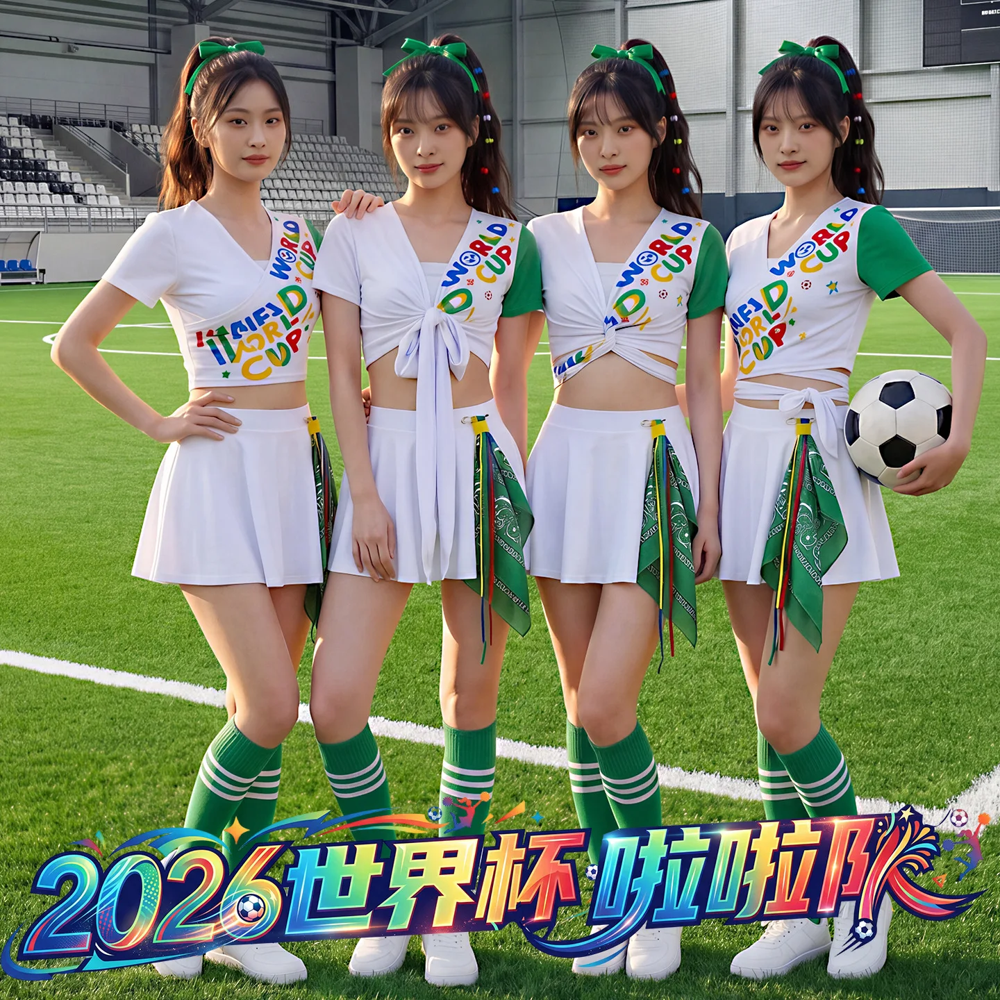 Conjunto de uniforme de animadora de fútbol 2026, disfraz de baile para bebé, traje brillante para mujer para actuaciones en escenario, traje de K-pop, Jazz y Funk