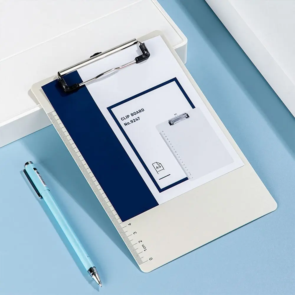 A4/A5 File Folder Clipboard With Scale Letter Size Writing Clipboard Plastic Metal Clip Paper Organizer School Office