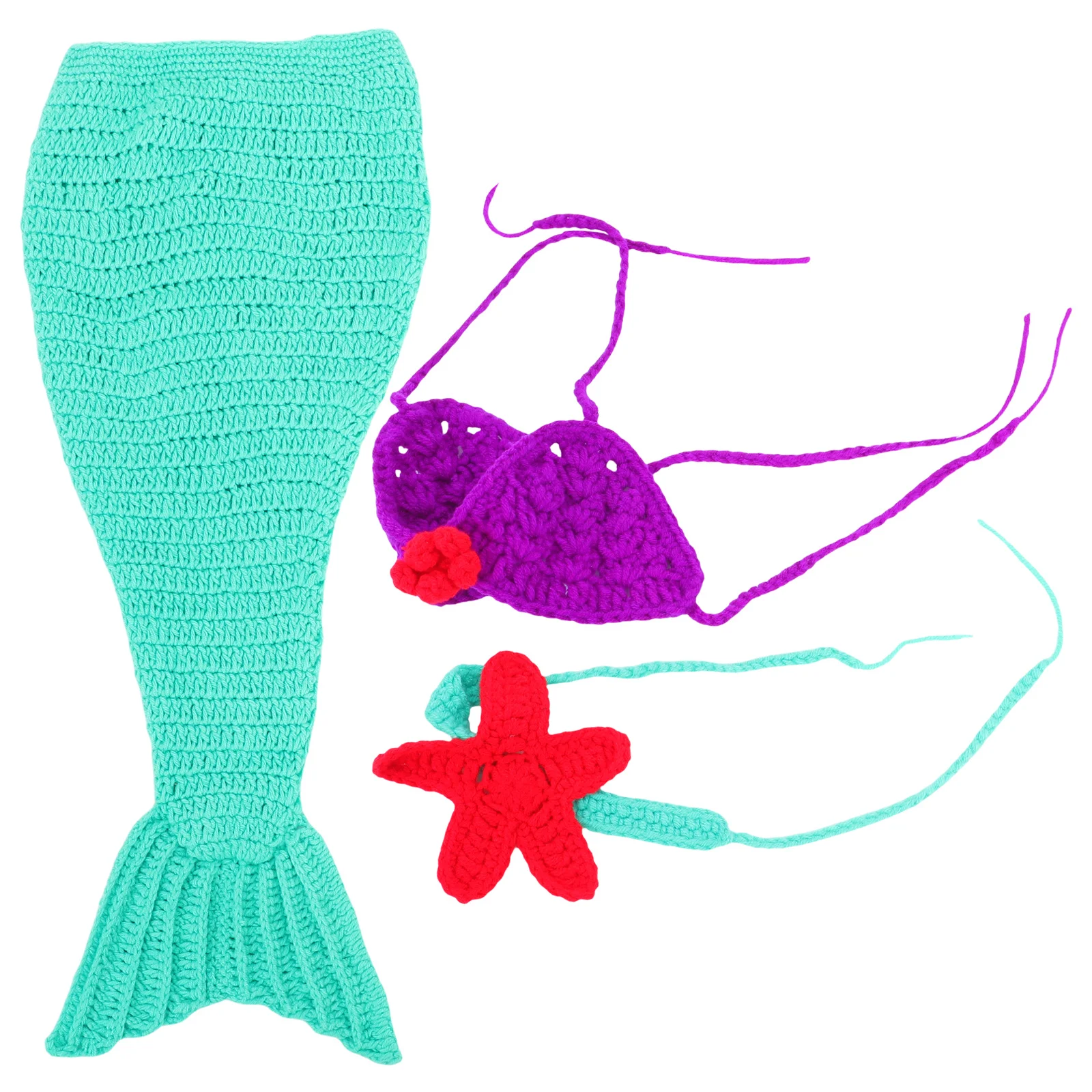 

Baby Photo Props Newborn Knitted Mermaid Outfit Handmade Woolen Crochet Infant Photography Costume Clothes Baby Photo Props