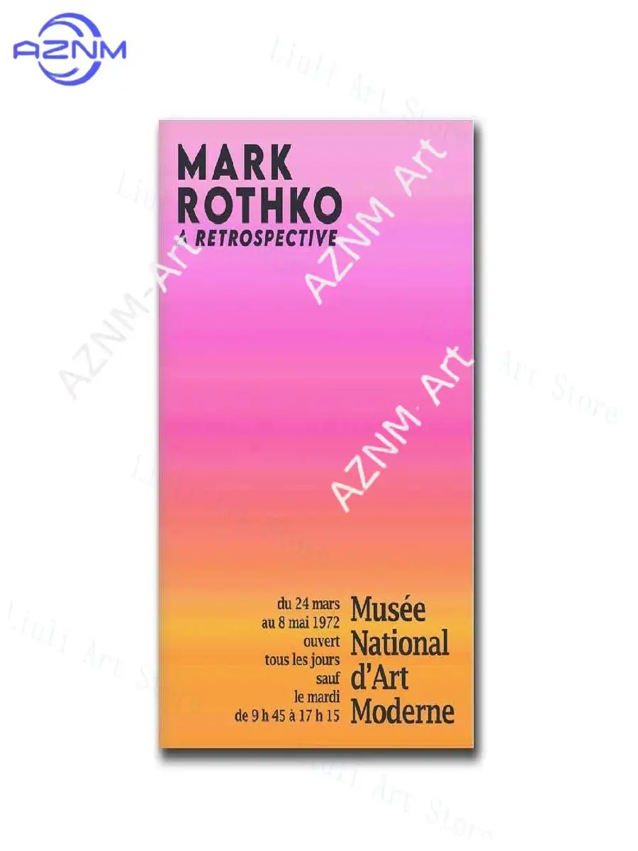 Mark Rothko Yayoi Kusama Abstrakter Kunstdruck Blau Rosa Gelb Vintage Ausstellungsplakat für Heimwanddekoration Museumstil-Malerei