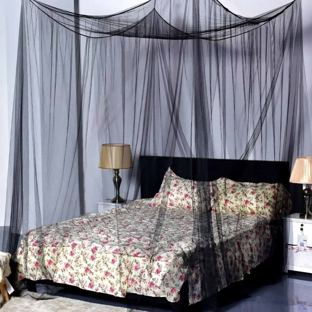 Encrypt Four Door Square Top Mosquito Net Outdoor Insect Proof Net Rental Breathable Mesh Bed Canopy for Home Patios Camping