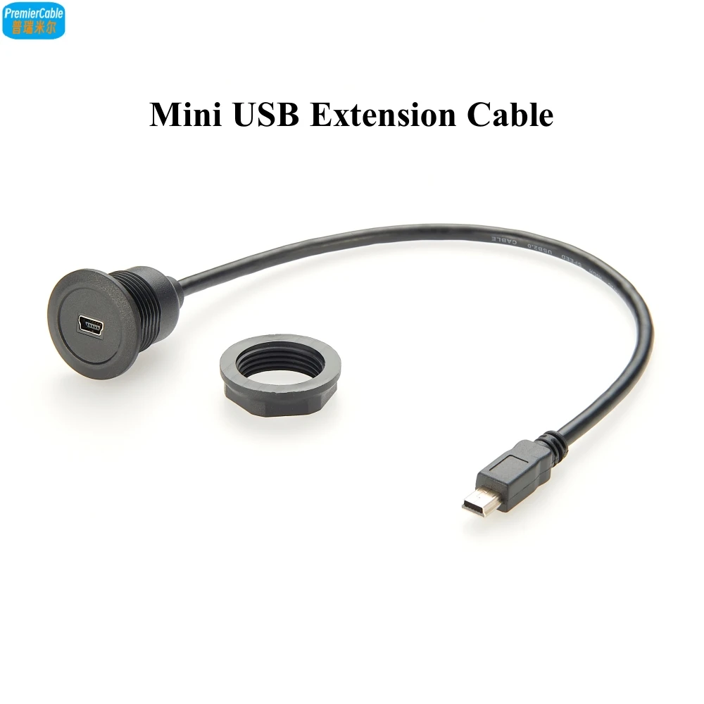 

Mini USB 5Pin Extension Cable panel Mount Type Mini USB 5Pin Male to Female Extension Adapter Mini USB Round Panel Mount Cable