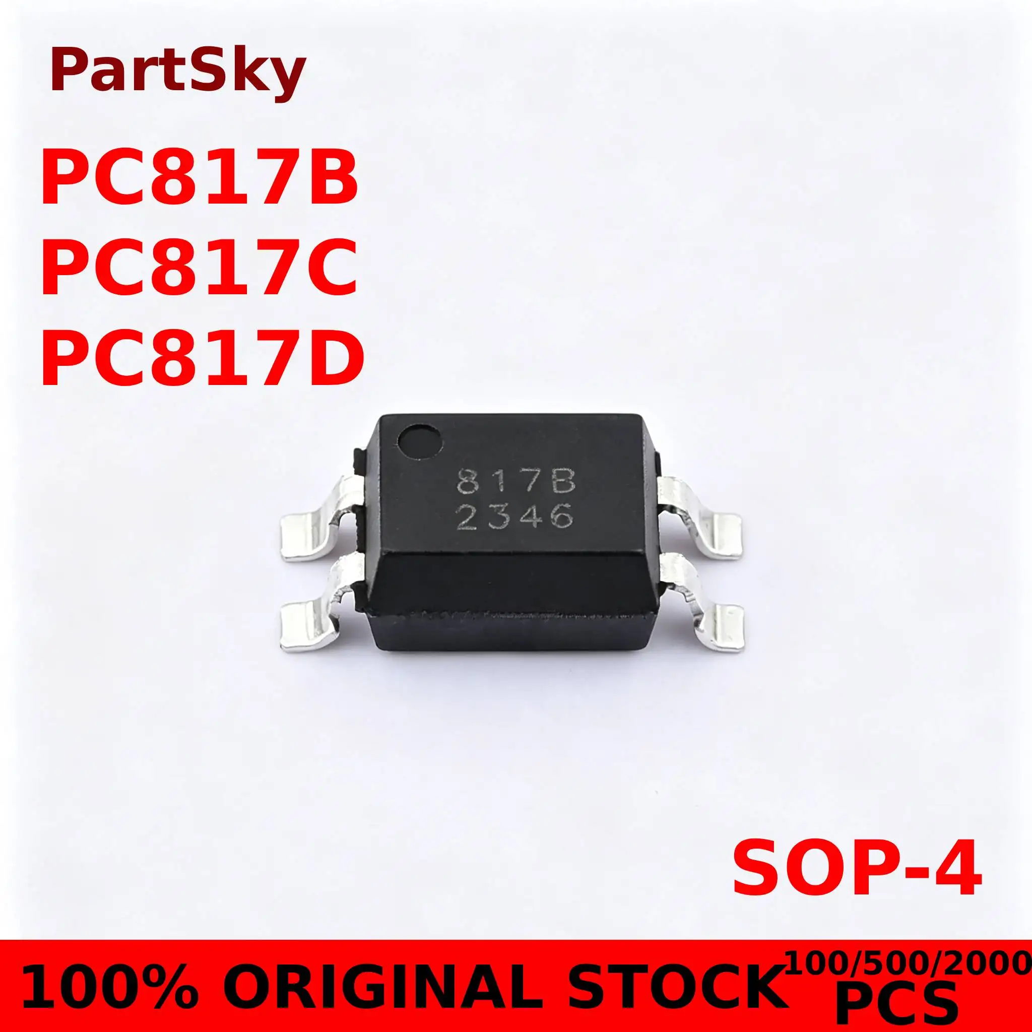 100/500/2000PCS NEW PC817 SOP-4 PC817 PC817A PC817B PC817C PC817D SOP4 IC Optocoupler Chip New Original IN STOCK