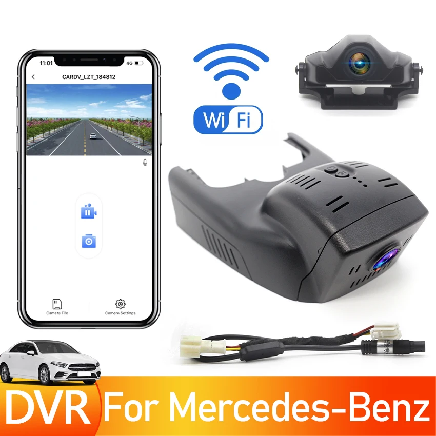 Plug and Play WIFI Car Dvr 4K Dash Cam Video Recorder Original For Mercedes-Benz CLA 200 GLA260 A Class W176 A180 A250 2012~2015