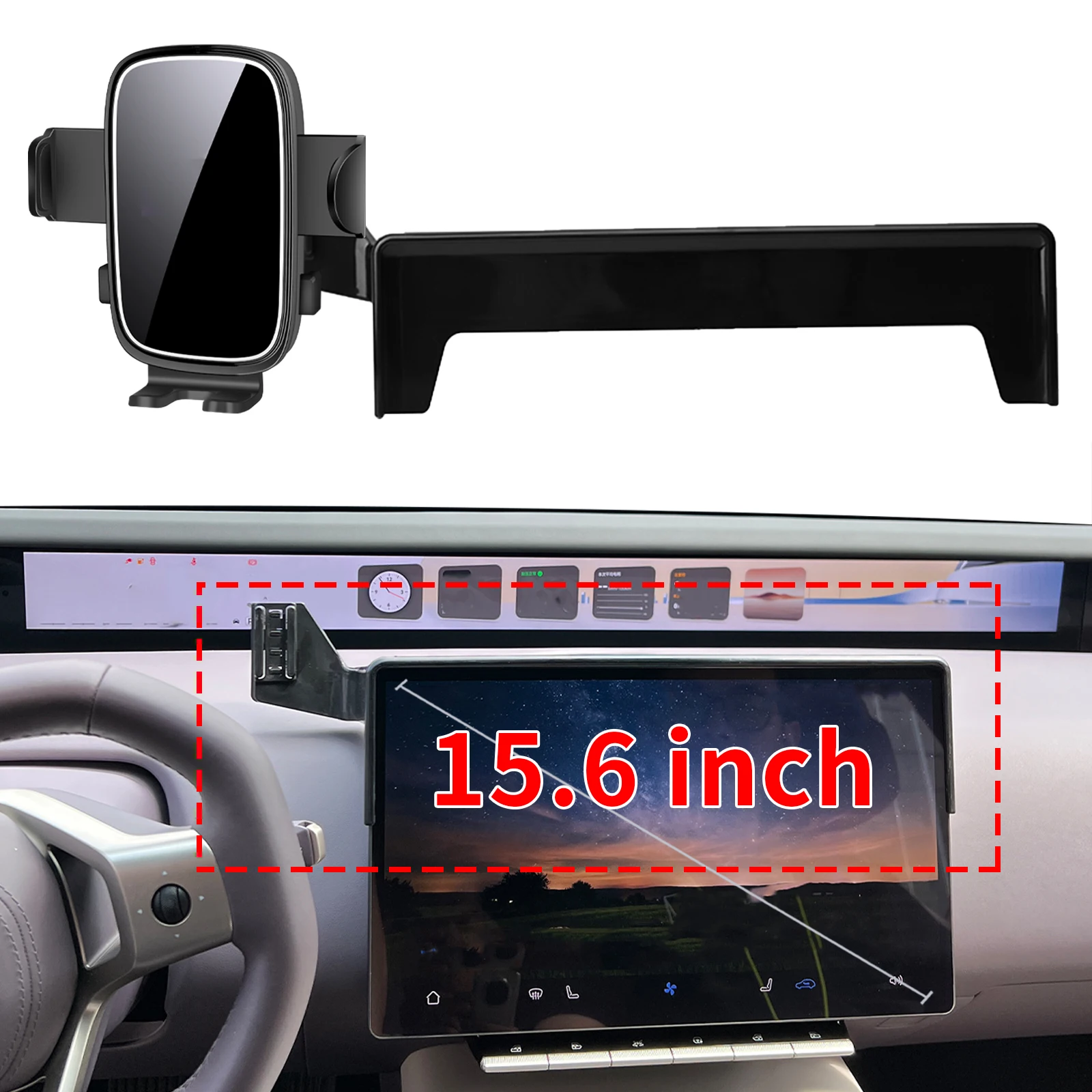 

fit for Avatr 12 2023 2024-2026 15.6 inches ​​​​Custom Fit Phone Holder Mount Dashboard Screen Base No Drill Car​​ accessoires