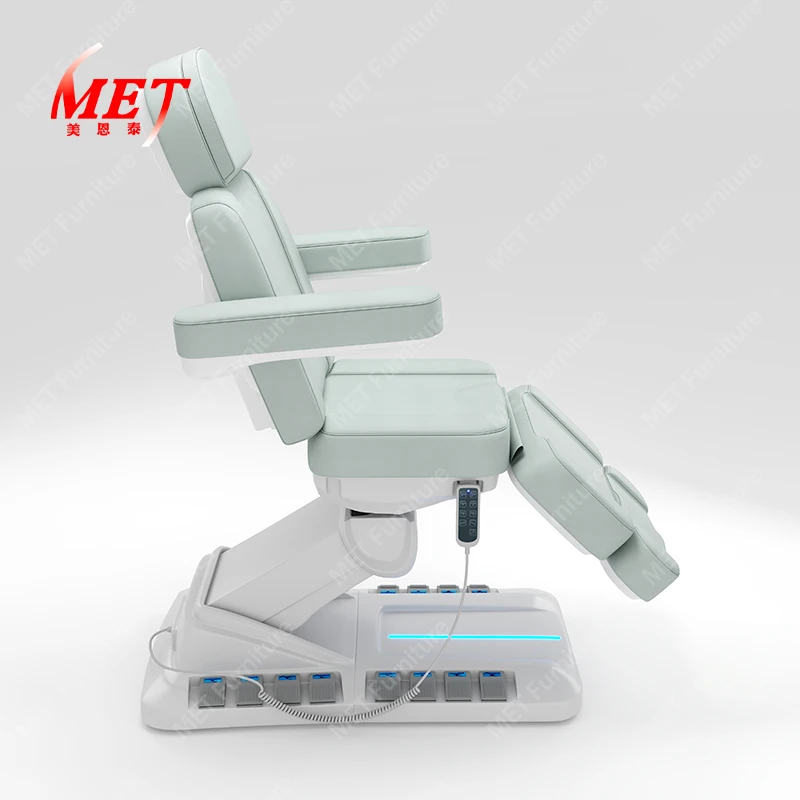 Beauty Salon Furniture 4 Motors Electric Massage Table Bed Modern Luxury Reclining Cosmetic Eye Lash Bed with Foot Control