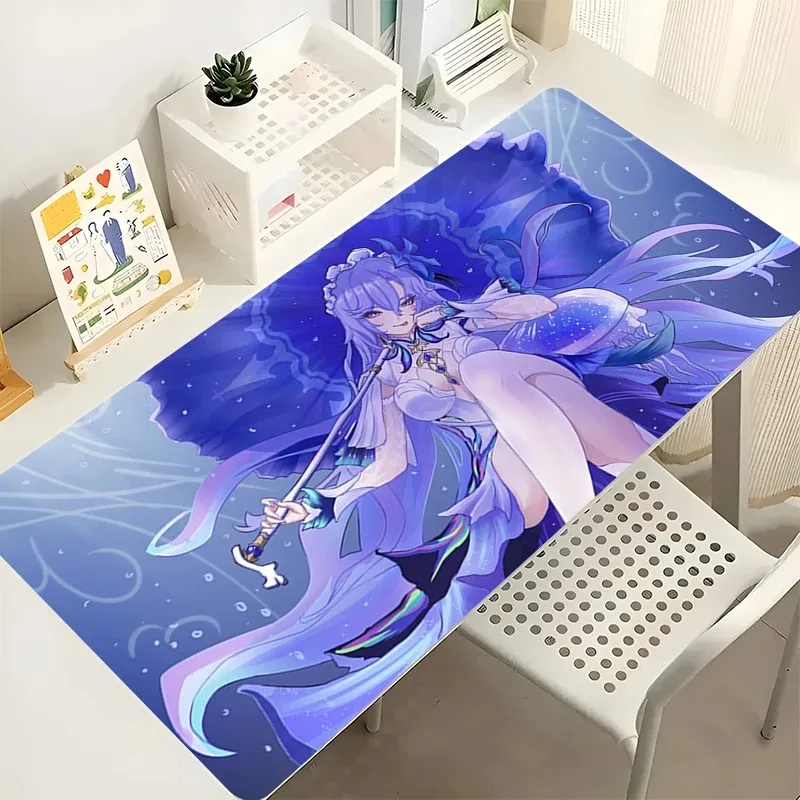 Anime W-Wutherings W-Waves C-Cantarellas Tappetino per mouse da gioco con bordo di bloccaggio in silicone Tappetino per tastiera grande Tappetino per mouse Tappetino da tavolo antiscivolo