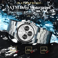 POEDAGAR Top Business Men's Watch Chronograph Date Stainless Steel Classic Man Clock Waterproof Luminous Quartz Watches For Men 3