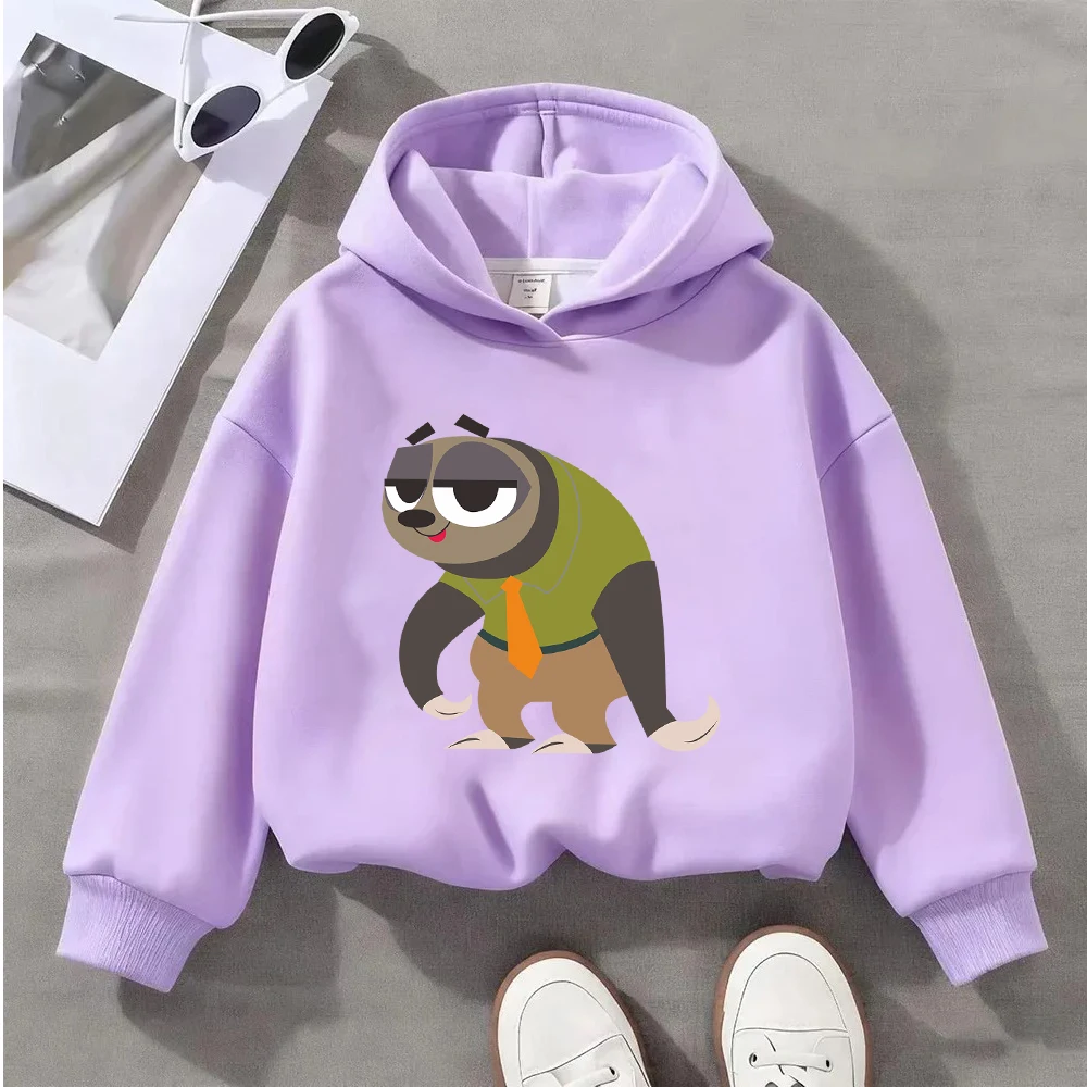 ديزني الرجال النساء الاطفال لطيف الكسل في مكتب موحدة طباعة هوديي عادية كم طويل البلوز البلوز موضة الحيوان الرسم #4