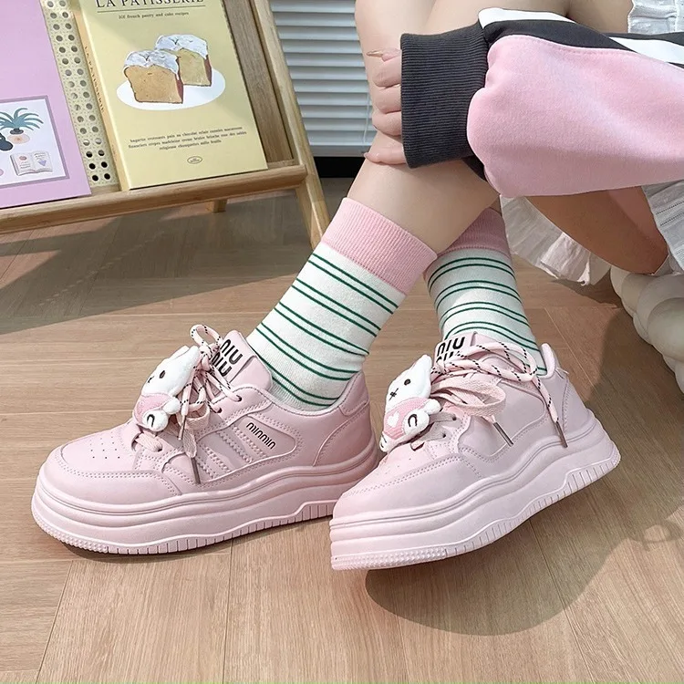 

Thick Soled Height Increasing Skateboard Shoes For Women 2025 Autumn Version Versatile Women's Walkinng Shoes Lightweight