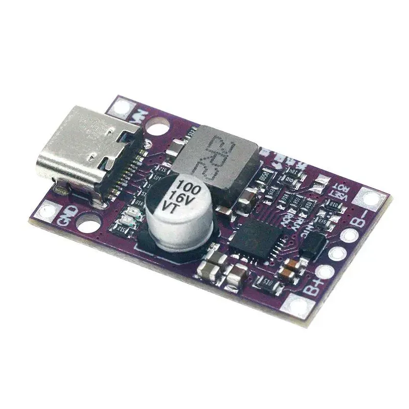 2S 3S 3.7V Type-C USB Lithium Battery Charging Module Support Fast Charge Boost Converter Step-Up  Charger Protection Board